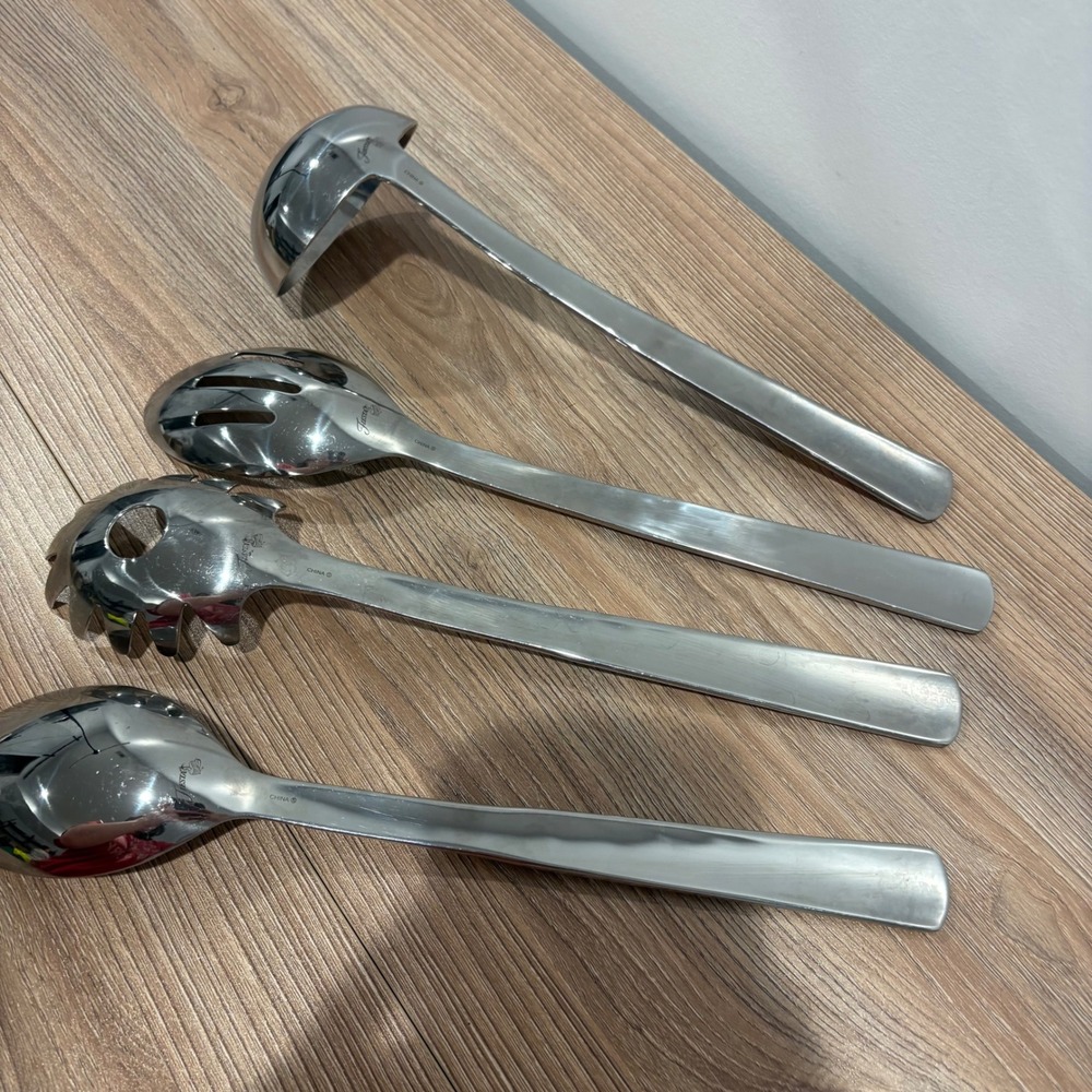 Fiesta Celebration Rainbow Striped Serving Utensil Set Silver 12 in - Picture 5 of 12